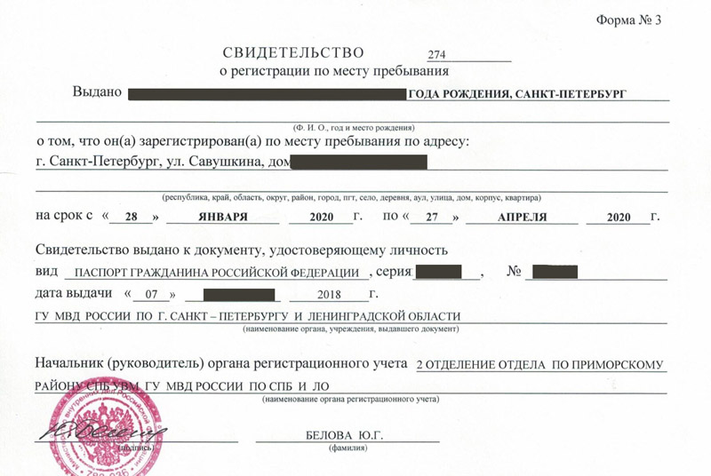 временная регистрация в Троицке